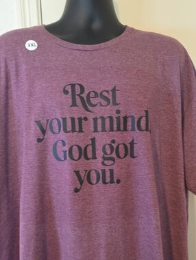 Gildan Maroon Short Sleeve Tee with Black Inspirational Text